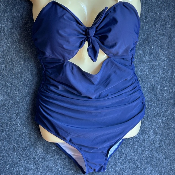 🌼3/$20 bundle 🌼 NWT CUT OUT TUMMY CONTROL HIGH WAISTED FRONT TIE NAVY SIZE XL - Picture 3 of 9